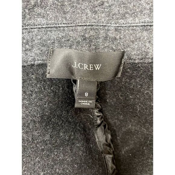 J Crew Gray Stretch Wool Motorcycle Jacket Size: 8 - Picture 6 of 6